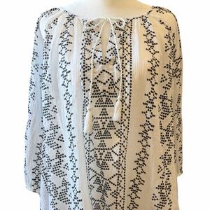 100% Cotton - Loft Black and White Top